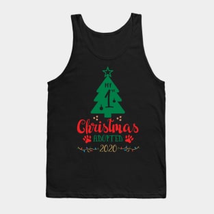 My First Christmas Adopted 2020, Xmas Tree Ugly Pajamas Gift Tank Top